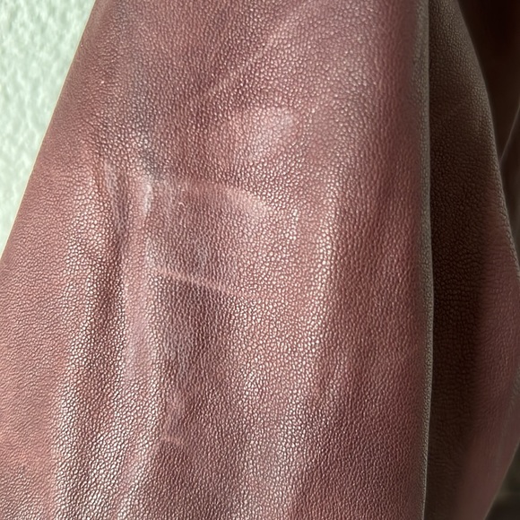 Aritzia x Mackage Kenya Leather Moto Jacket Size XS Maroon - Picture 10 of 13